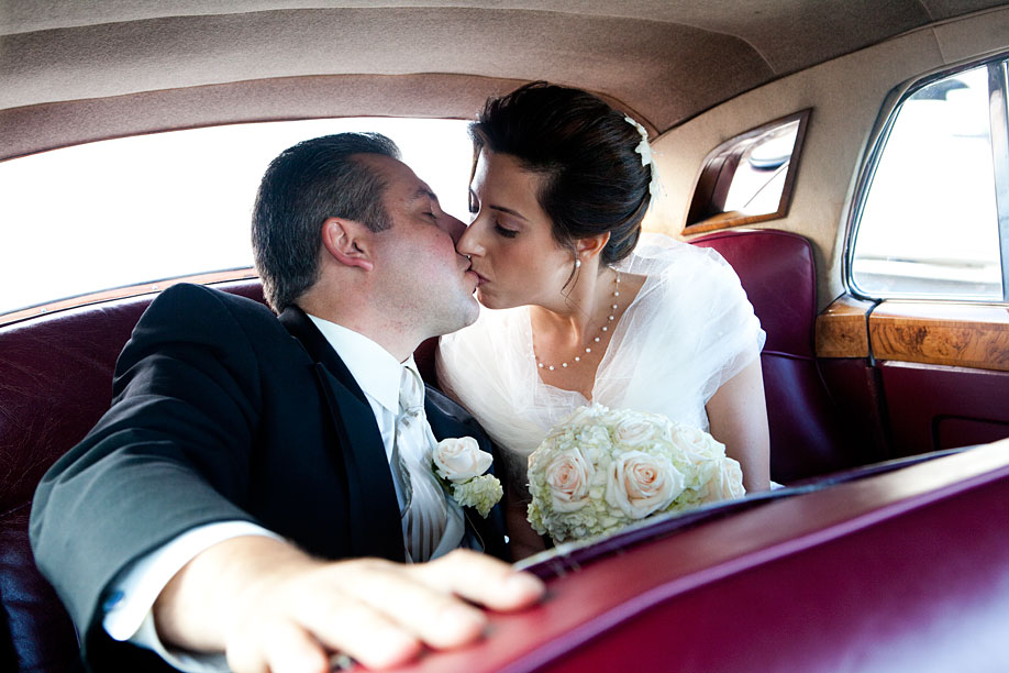 Kiss on the Way to the Reception