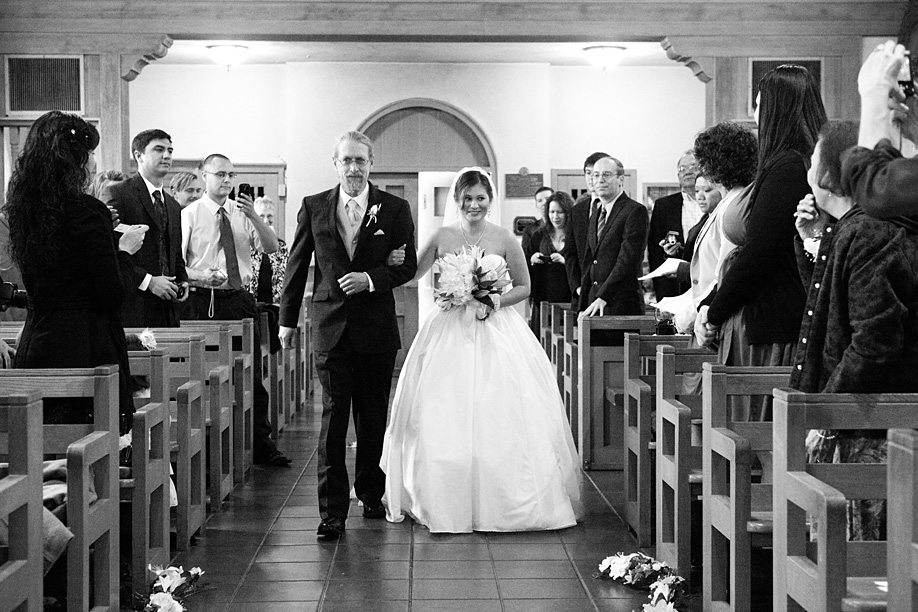 Bride Walking Down the Aisle with Her Dad
