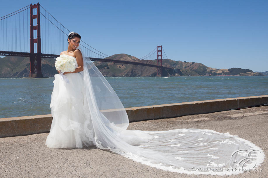 Bride with the Golden Gate Bridge as a Backdrop