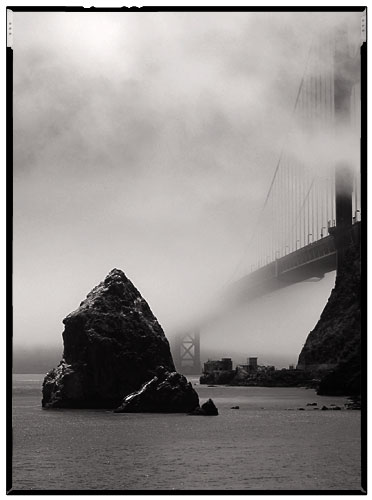 Rock, Fog, Bridge